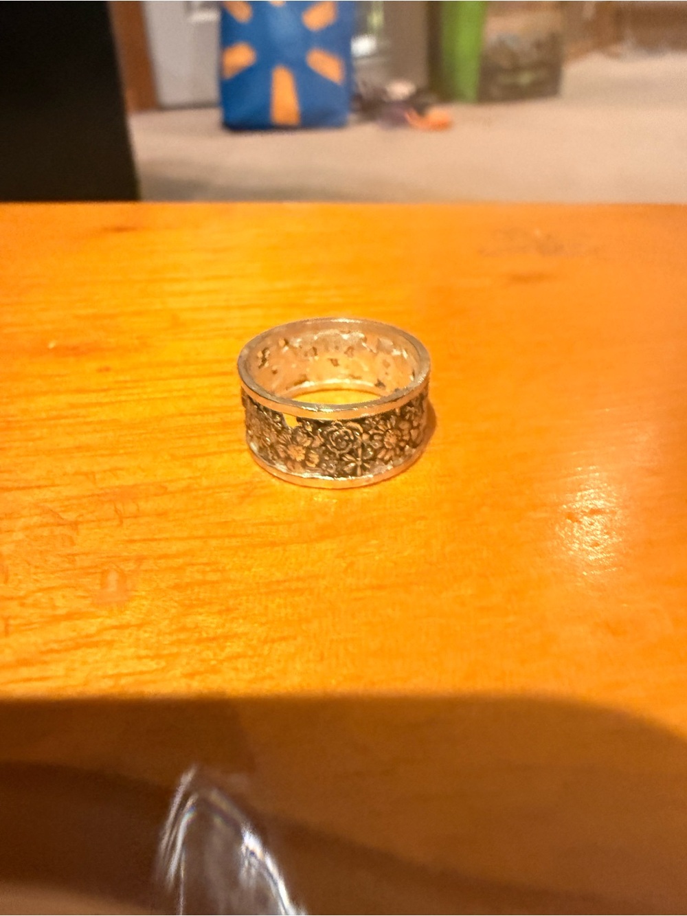 Floral Filigree Silver Band Ring - Women